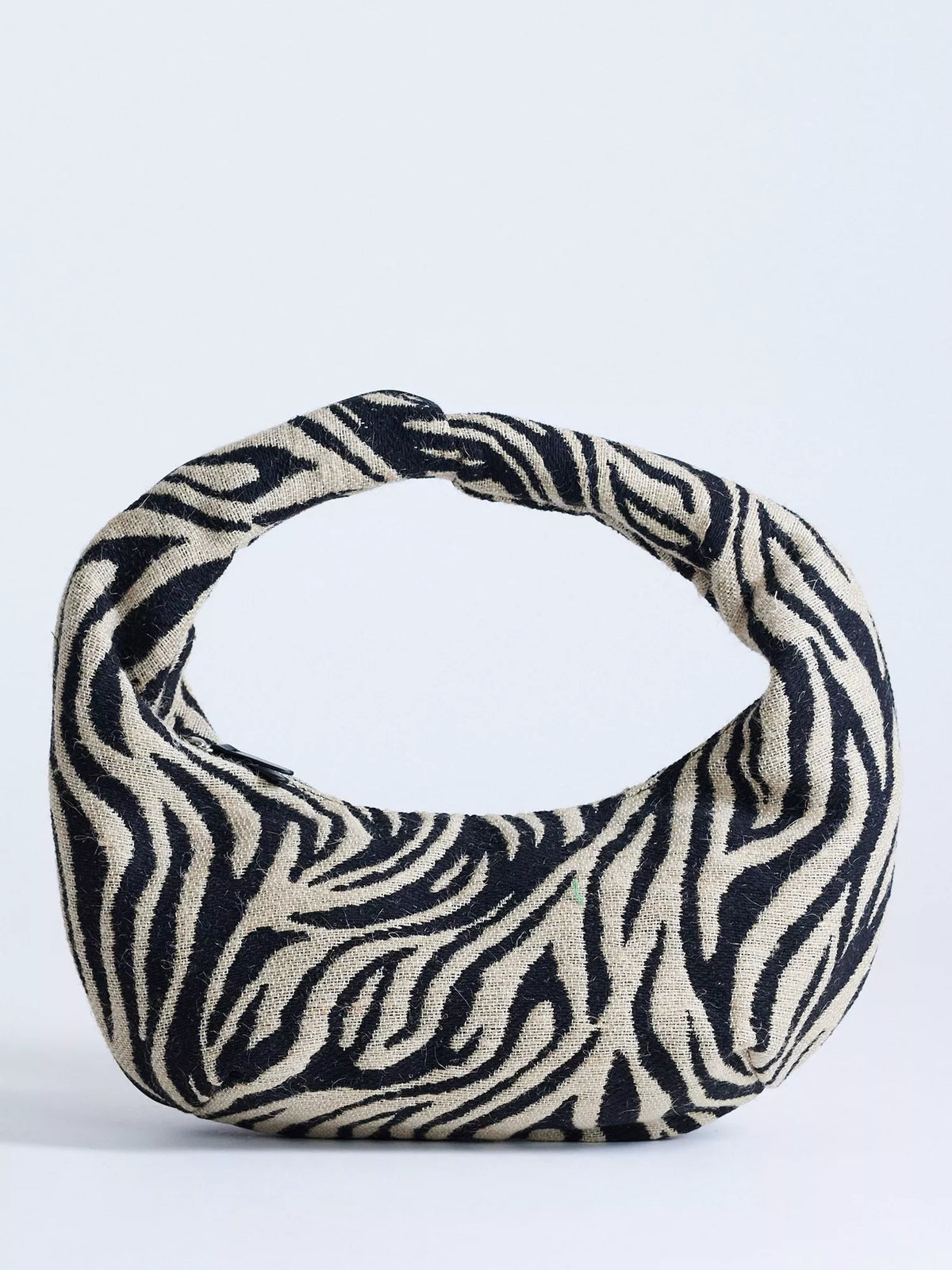 Topshop zebra hobo bag black and white textured cotton (British brand)