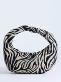 Topshop zebra hobo bag black and white textured cotton (British brand)