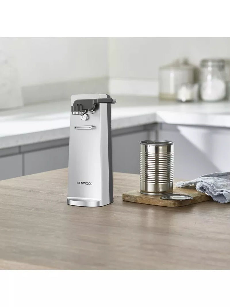 Kenwood electric can opener silver countertop appliance, imported from the UK