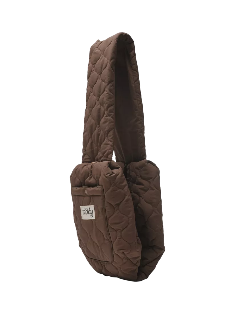 By Teddy quilted pet sling chocolate brown, imported from the UK