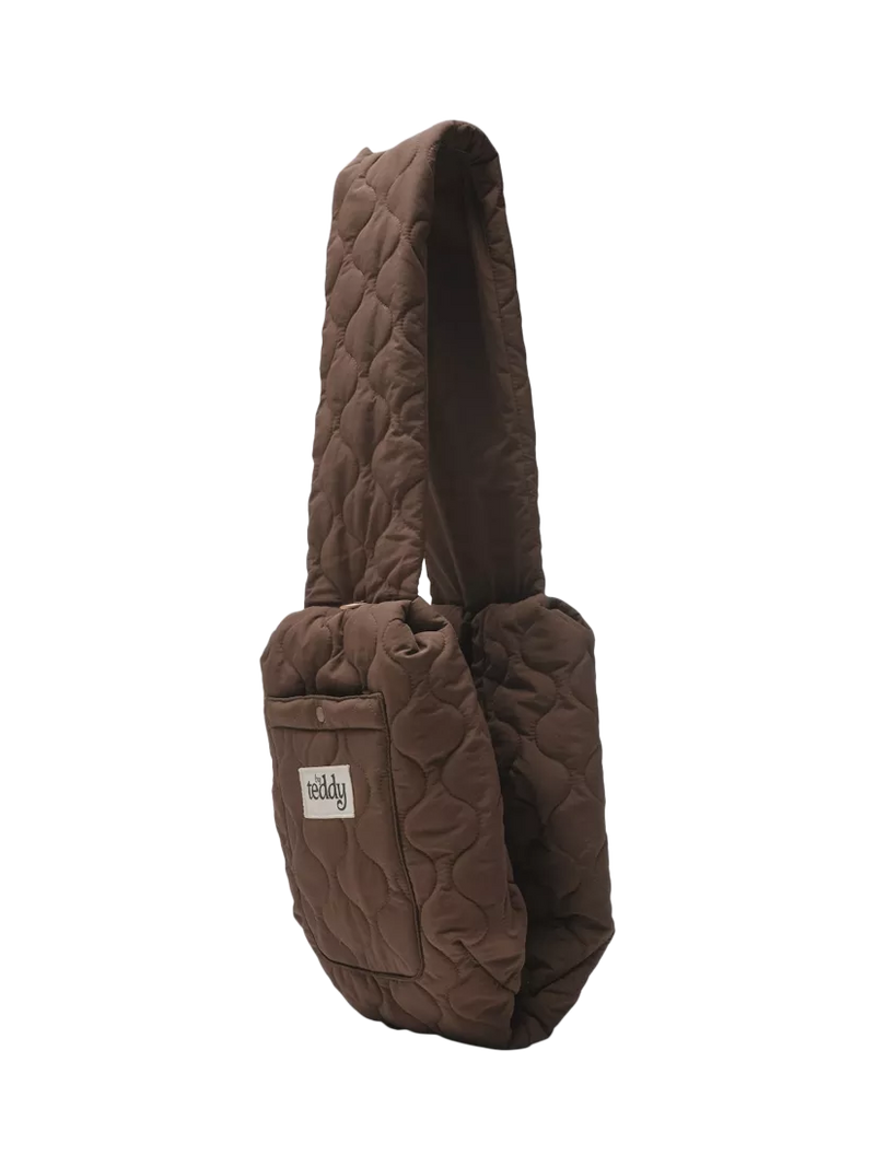 By Teddy quilted pet sling chocolate brown, imported from the UK