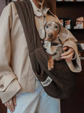 By Teddy quilted pet sling chocolate brown, imported from the UK