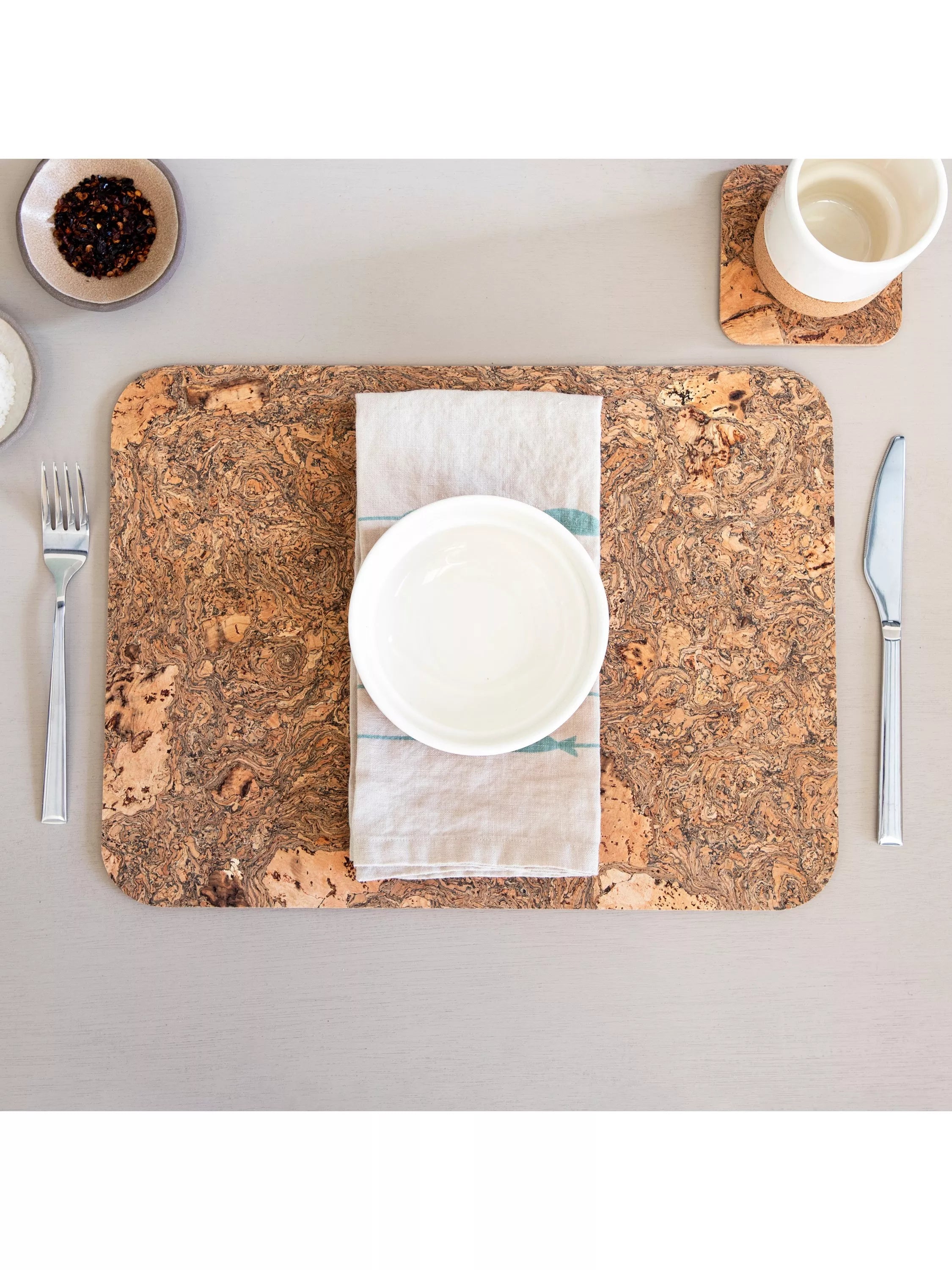 LIGA natural cork placemats set of 4 rectangular (British brand)