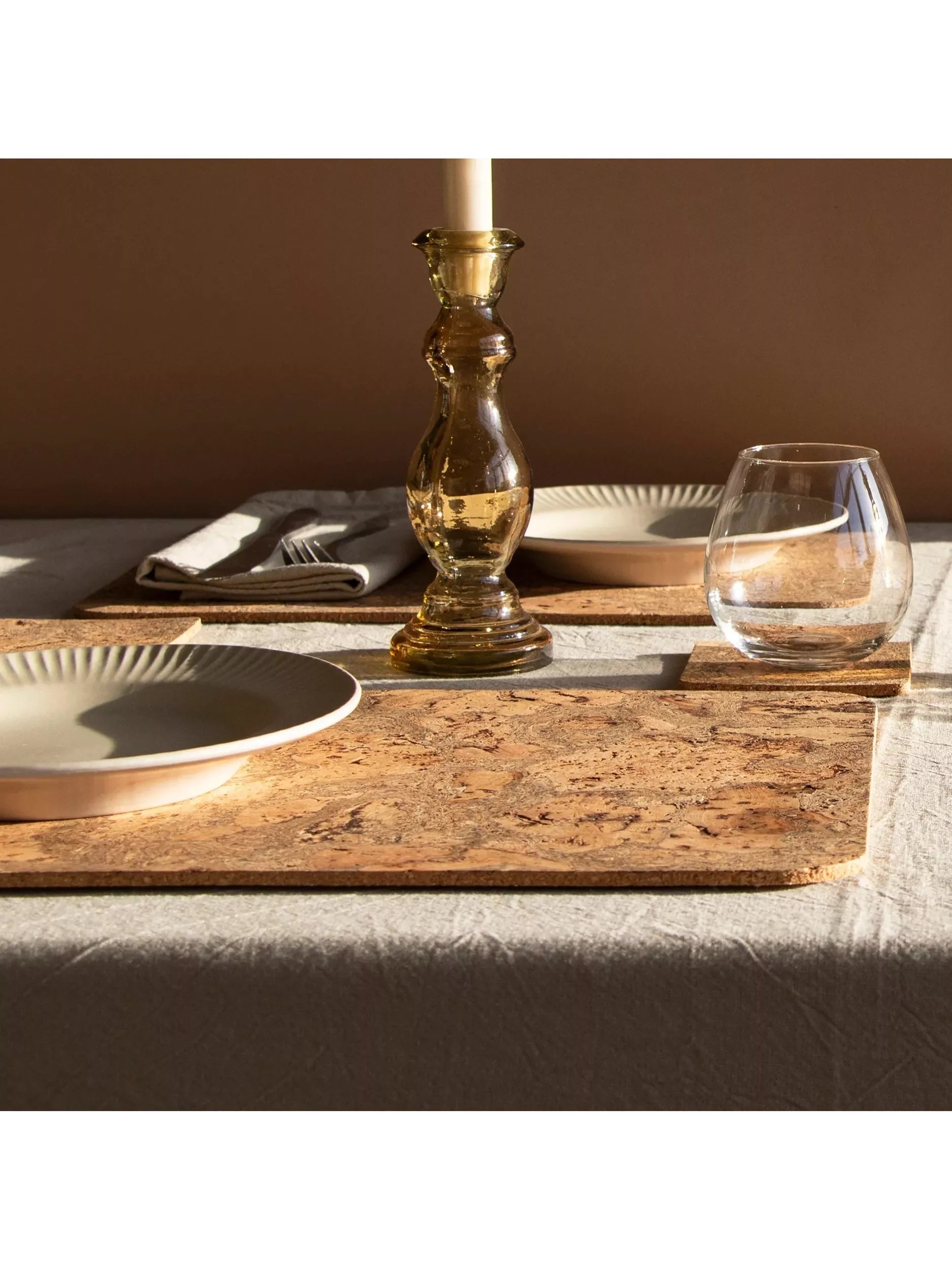 LIGA natural cork placemats set of 4 rectangular (British brand)