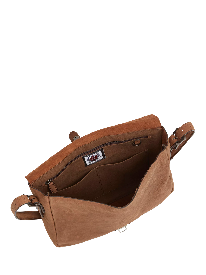 OSPREY LONDON Chocolate Leather Messenger Bag 27x31x7cm - British product