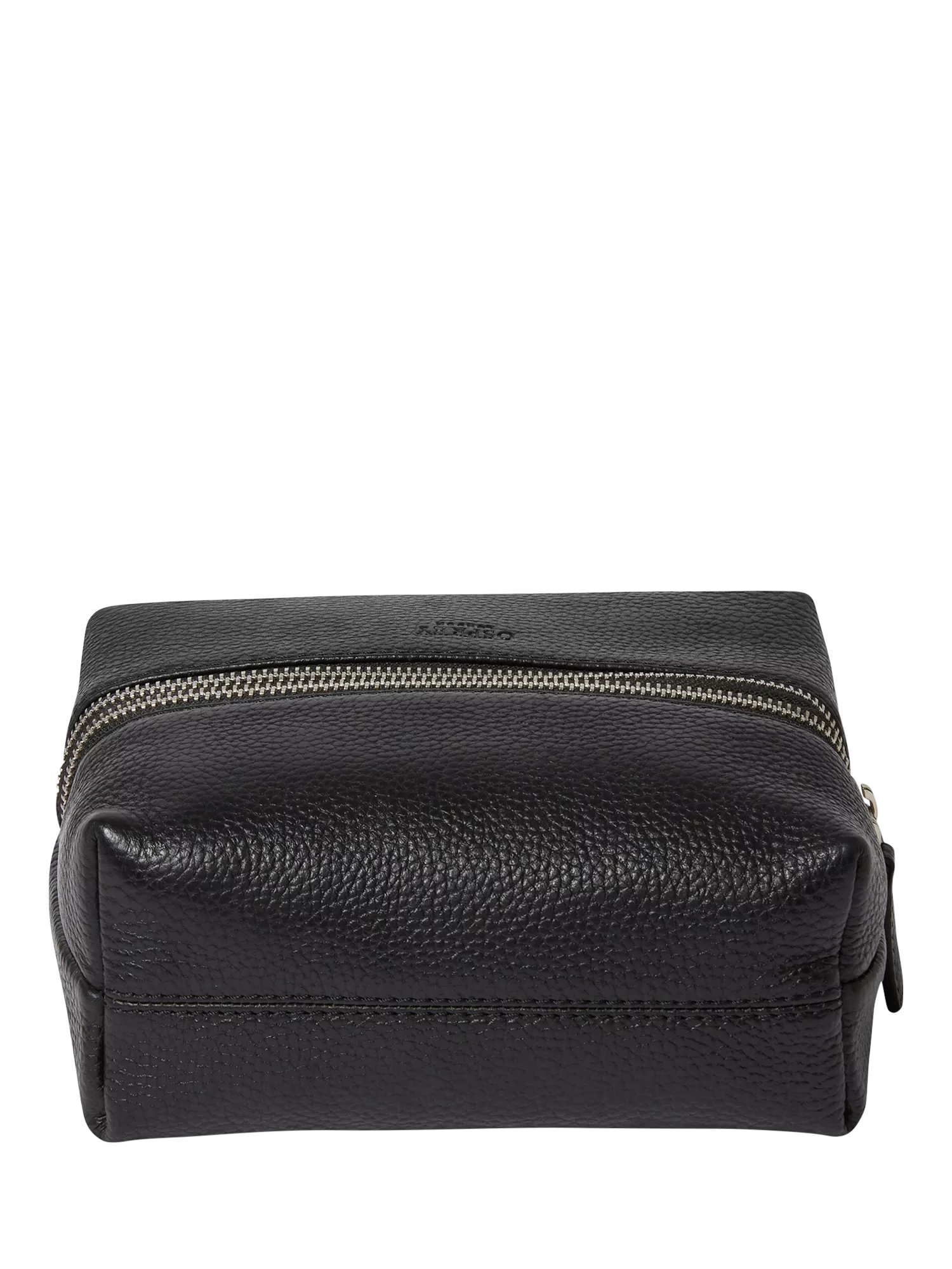 Osprey London black leather double zip small wash bag, imported from the UK