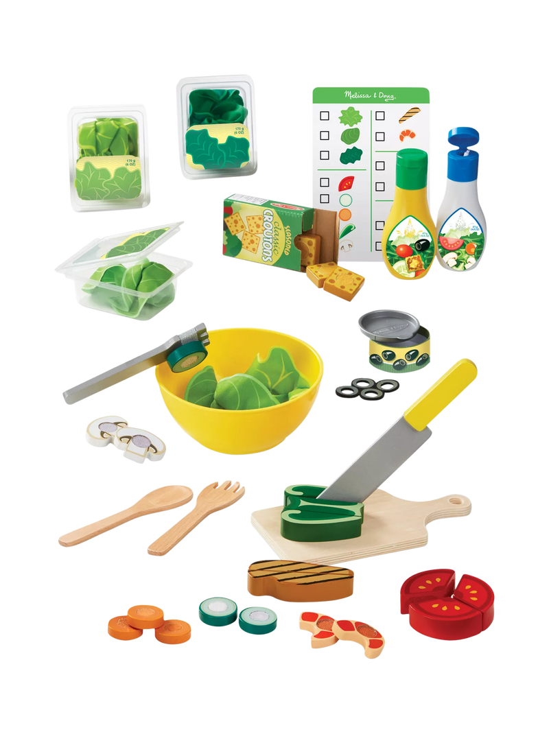 Melissa & Doug salad play set with spinner, imported from the UK