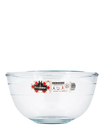 John Lewis Ôcuisine Glass Mixing Bowl, 3.1L, Clear- Buy online at McGrocer