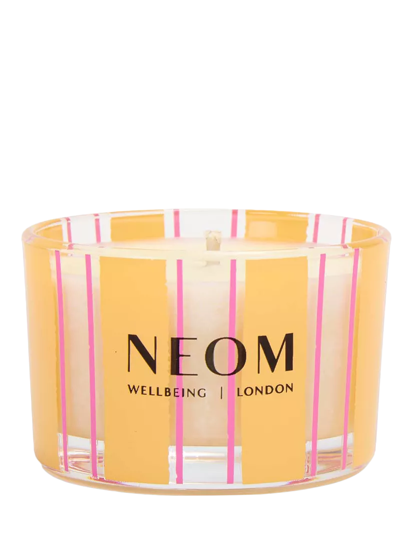 NEOM Wellbeing London Great Day Travel Candle 75g, imported from the UK