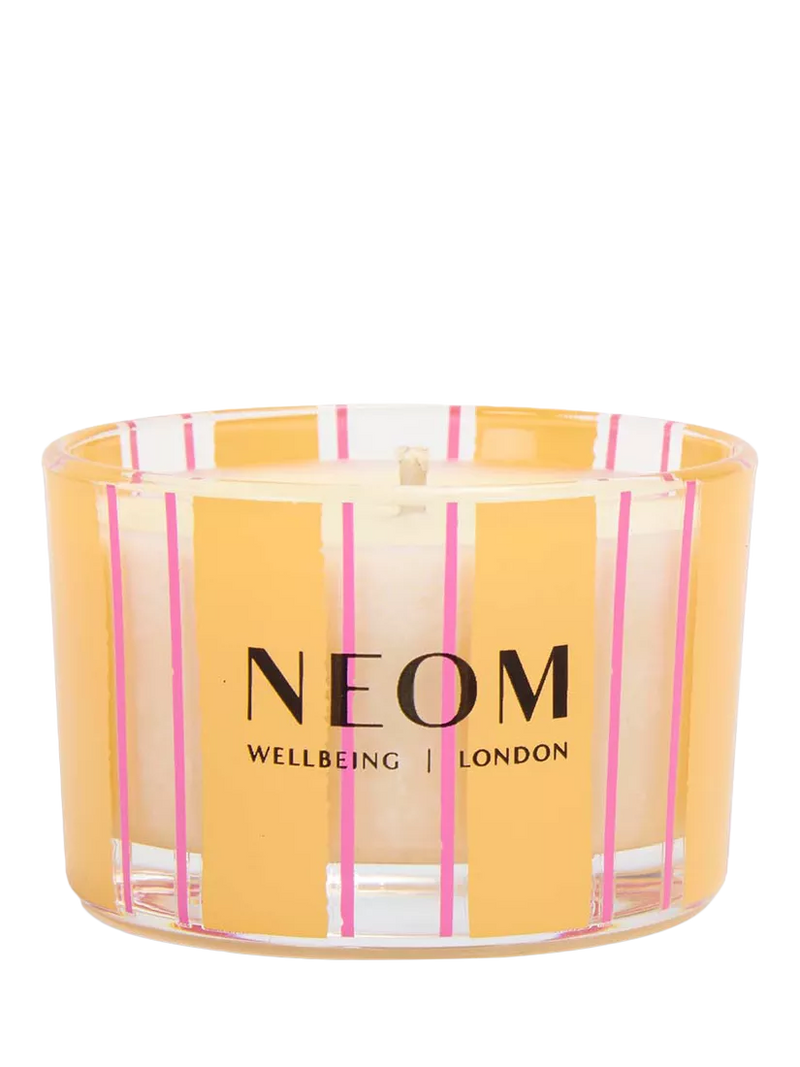 NEOM Wellbeing London Great Day Travel Candle 75g, imported from the UK