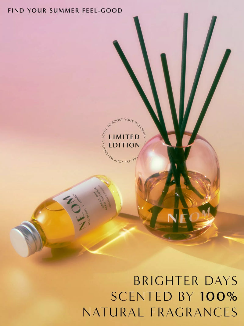 NEOM Wellbeing London Great Day reed diffuser 100ml, imported from the UK