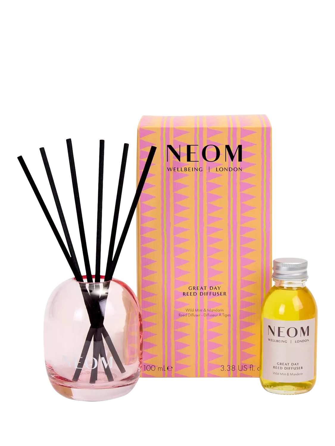 NEOM Wellbeing London Great Day reed diffuser 100ml, imported from the UK