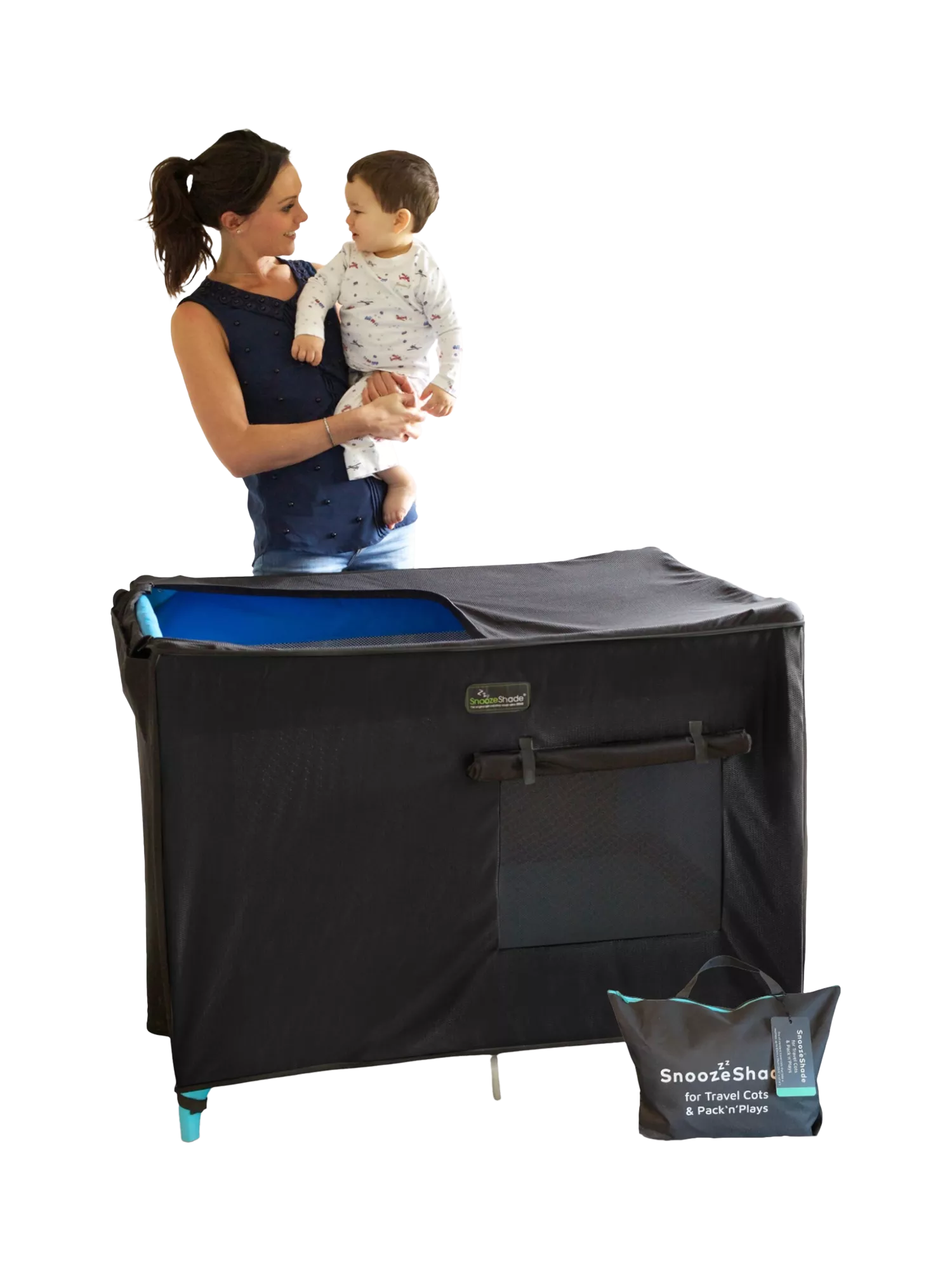 SnoozeShade travel cot shade for baby sleep (British brand)