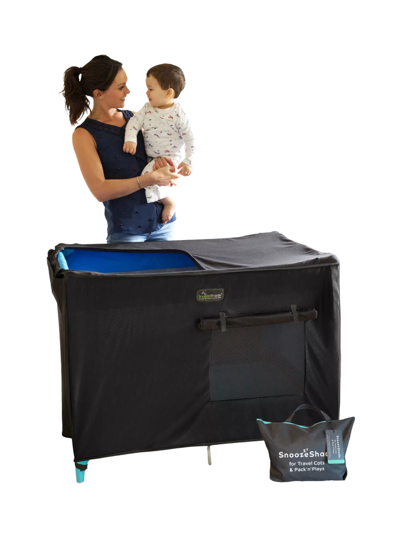 SnoozeShade travel cot shade for baby sleep (British brand)
