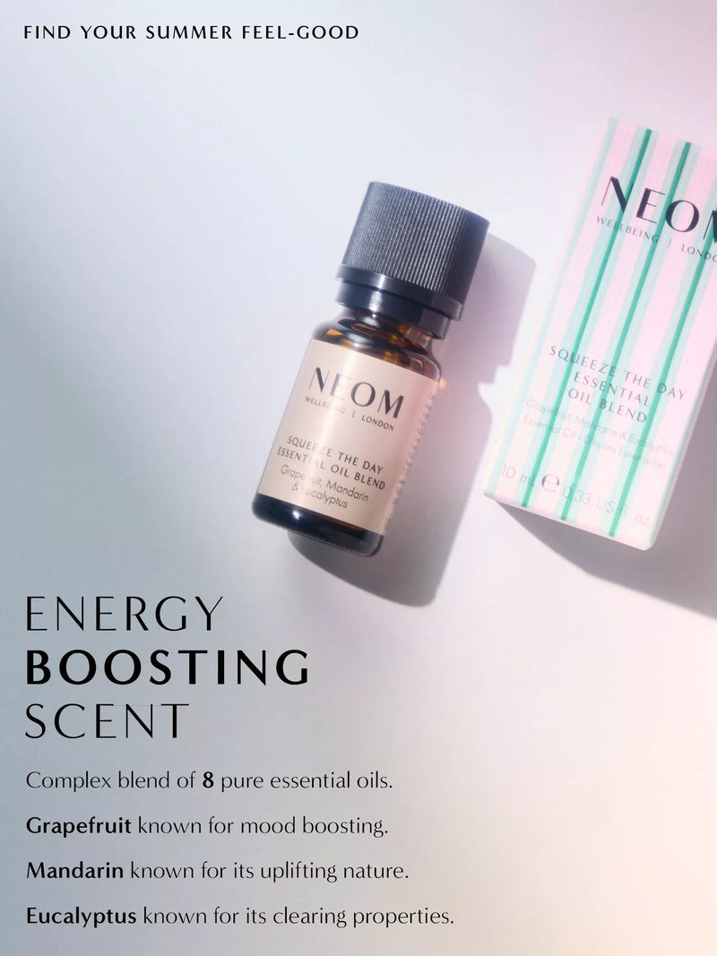 NEOM Wellbeing London Squeeze The Day essential oil blend 10ml, UK version