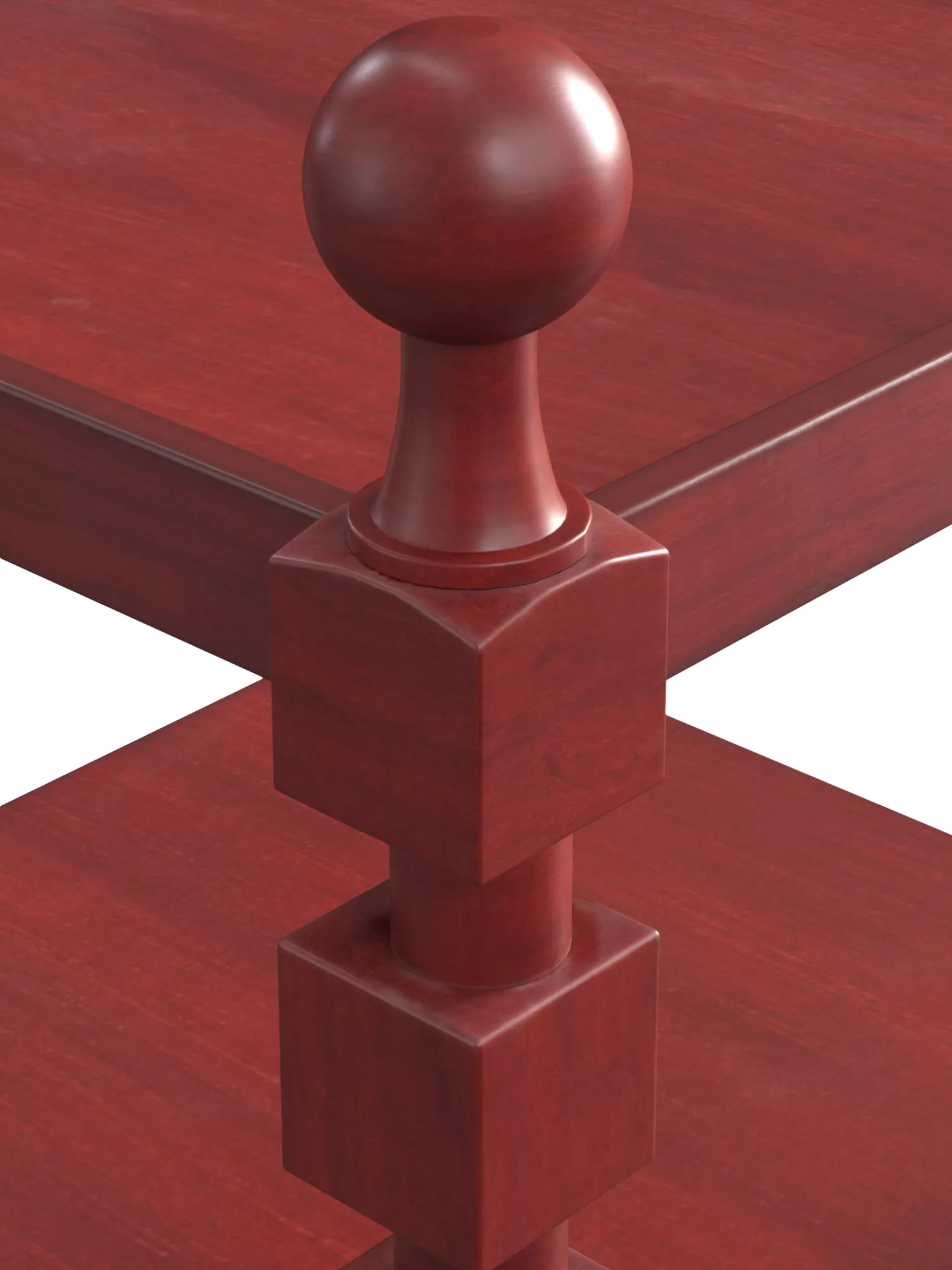 OKA Huxley side table brushed red large, UK version