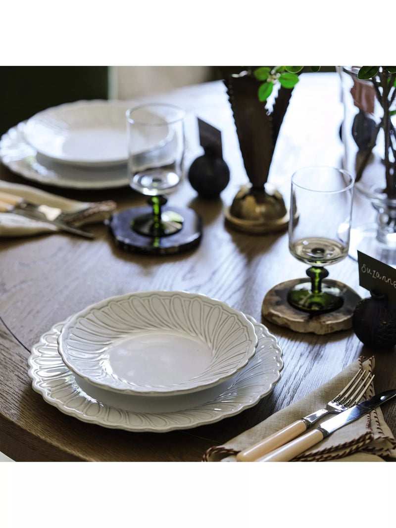 OKA Nephele dinner plates set of 4 29cm white ceramic, UK version