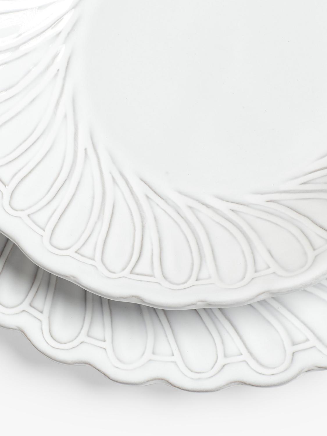 OKA Nephele dinner plates set of 4 29cm white ceramic, UK version