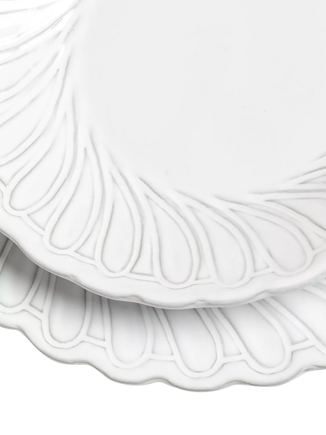 OKA Nephele dinner plates set of 4 29cm white ceramic, UK version