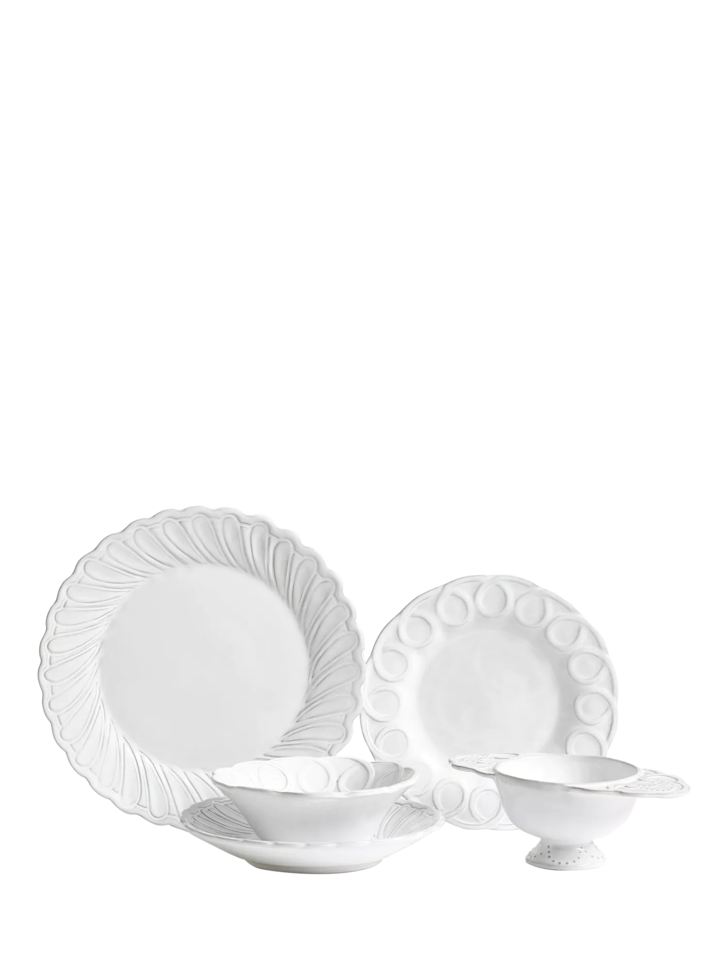 OKA Nephele dinner plates set of 4 29cm white ceramic, UK version