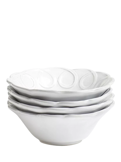 John Lewis OKA Nephele Ceramic Cereal Bowl, Set of 4, 15cm, White- Buy online at McGrocer