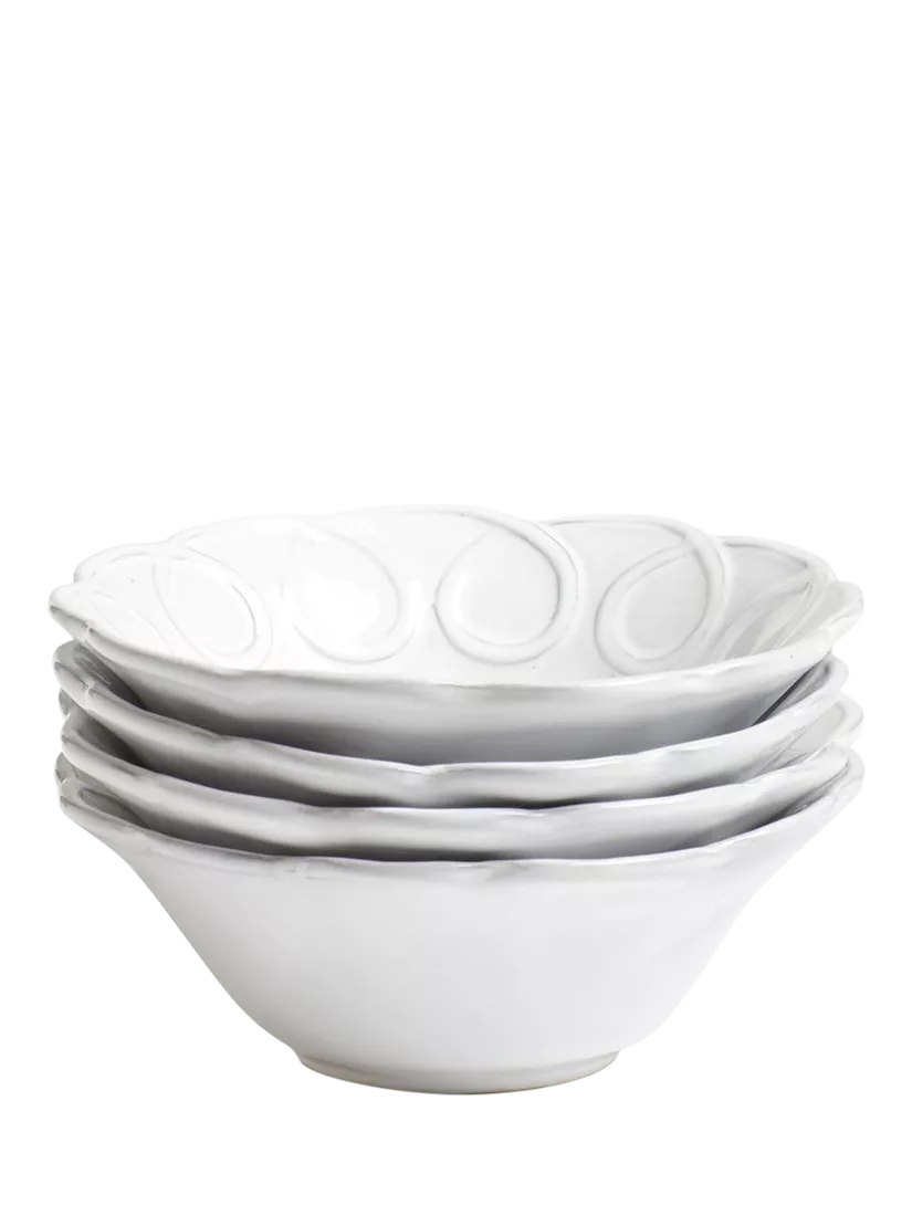 OKA Nephele white cereal bowl set 15cm, imported from the UK