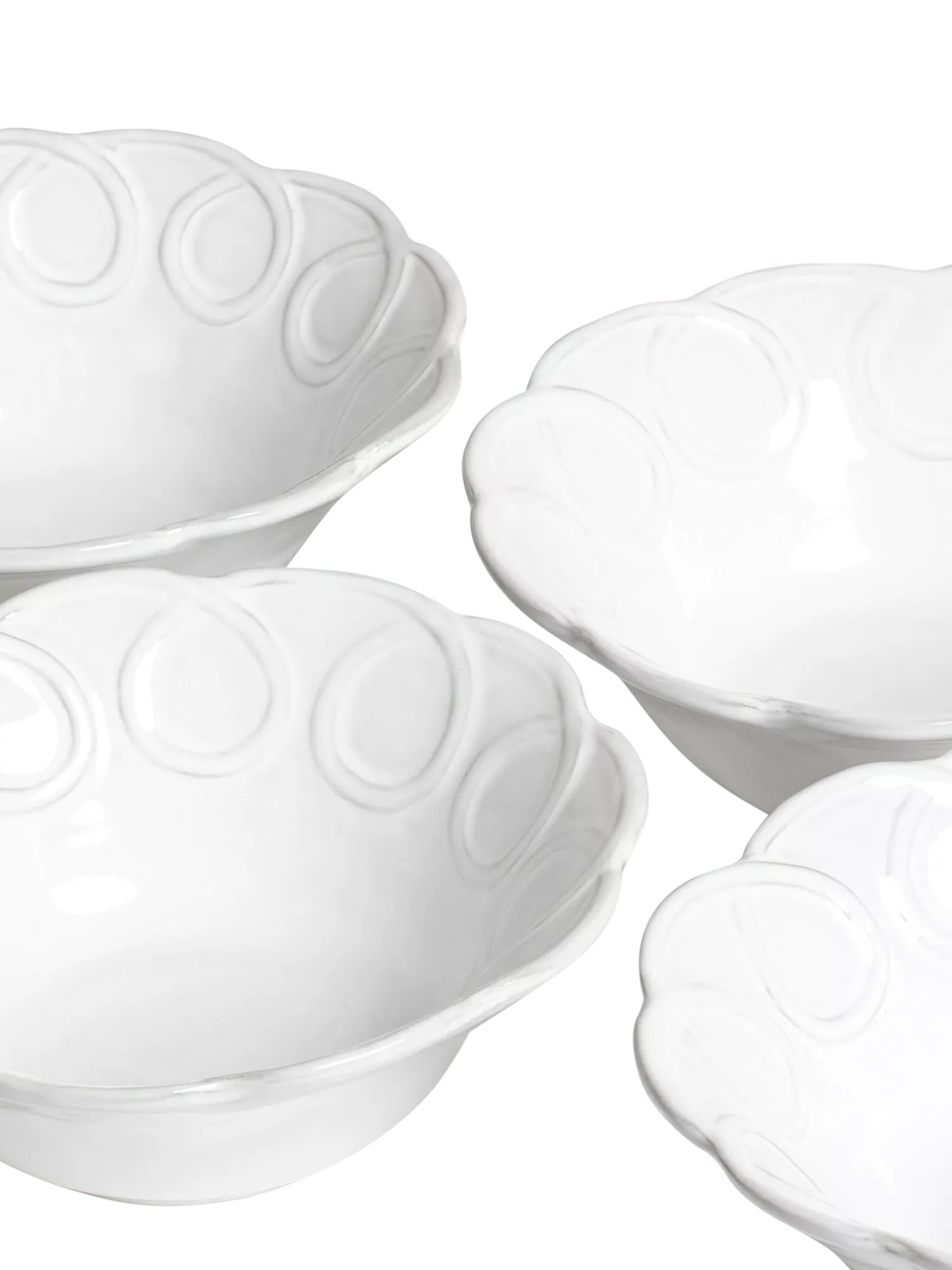 OKA Nephele white cereal bowl set 15cm, imported from the UK