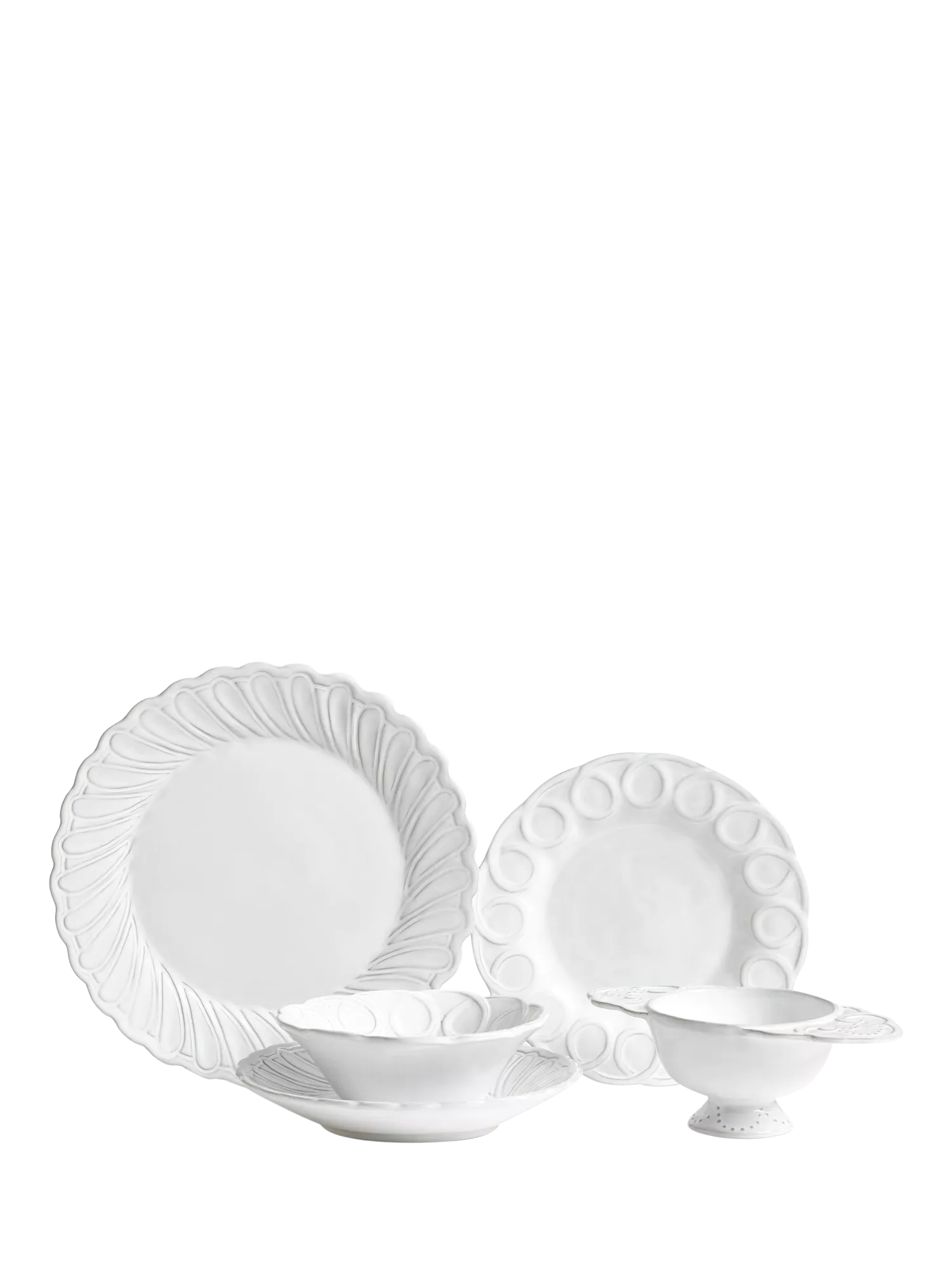 OKA Nephele white cereal bowl set 15cm, imported from the UK