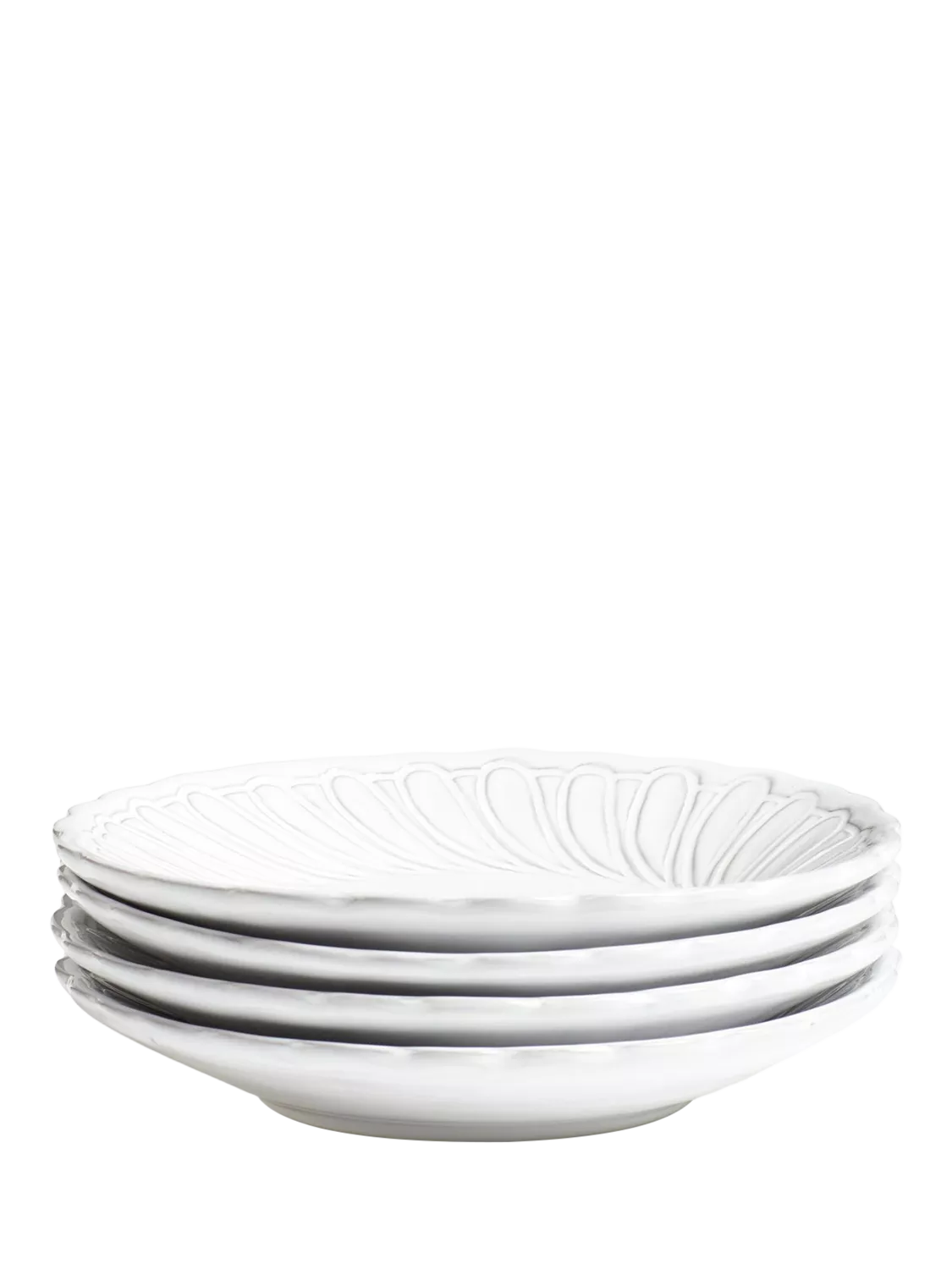 OKA Nephele ceramic pasta bowl set of 4 white 23cm, UK version