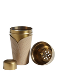 OKA Emsworth leather wrap cocktail shaker 500ml taupe, UK version