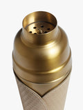OKA Emsworth leather wrap cocktail shaker 500ml taupe, UK version