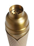OKA Emsworth leather wrap cocktail shaker 500ml taupe, UK version
