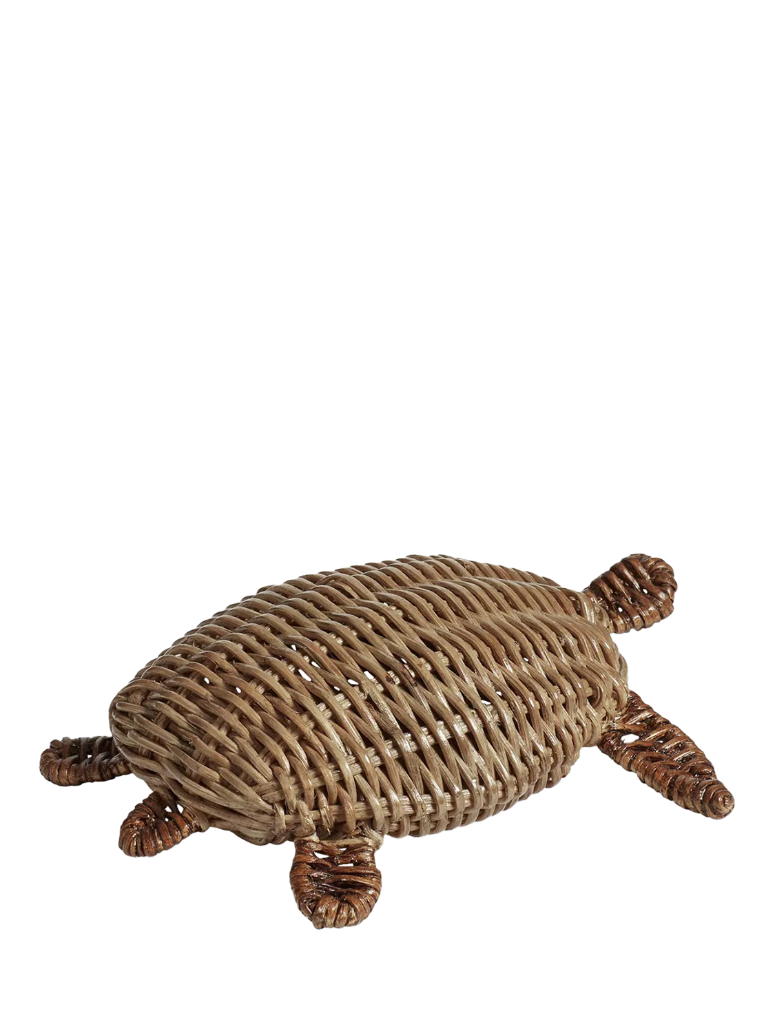 OKA rattan turtle ornament in Vintage Grey - British product