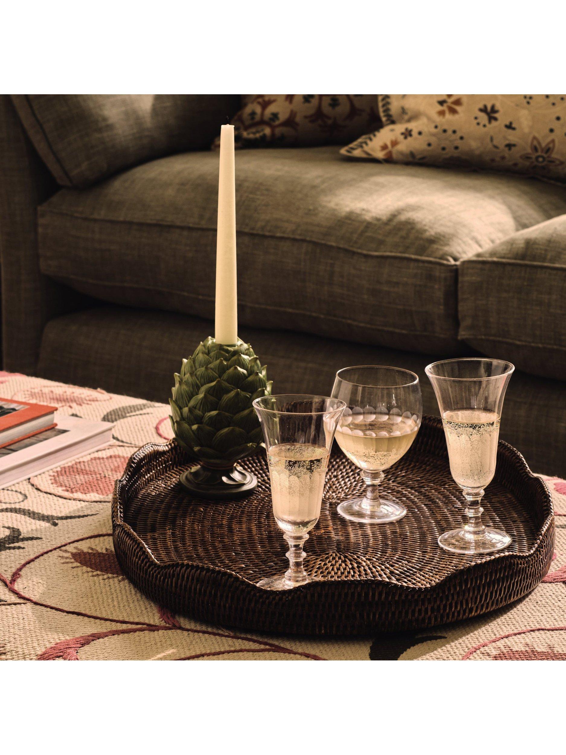 OKA artichoke candle holders set of two green - British product