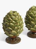 OKA artichoke candle holders set of two green - British product