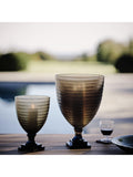 OKA Liora Candle Holder taupe hand-cut glass - British product
