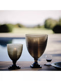 OKA Liora Candle Holder taupe hand-cut glass - British product