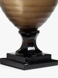 OKA Liora Candle Holder taupe hand-cut glass - British product