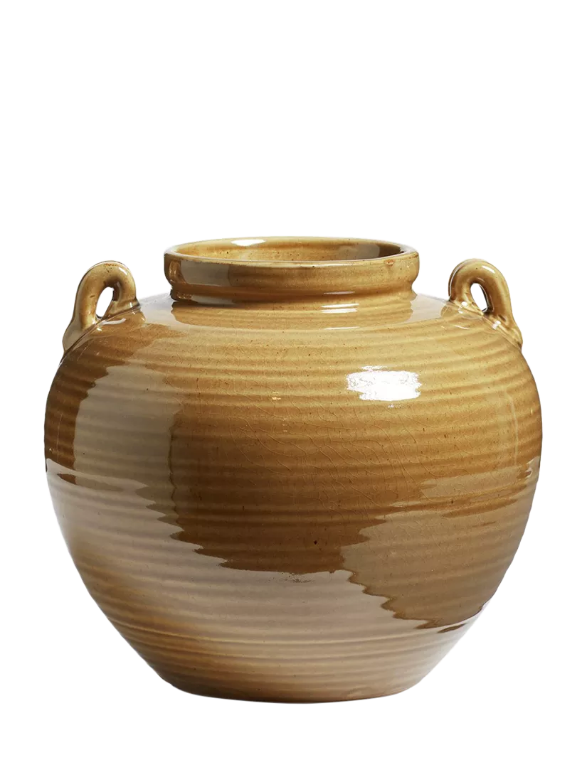 OKA ceramic pot vase mustard 24cm - British product
