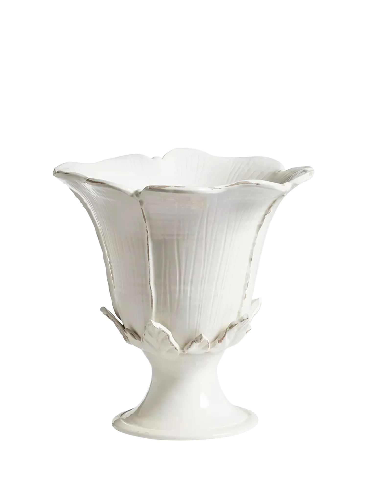 OKA Pampe low footed petal ceramic vase H42cm (British brand)