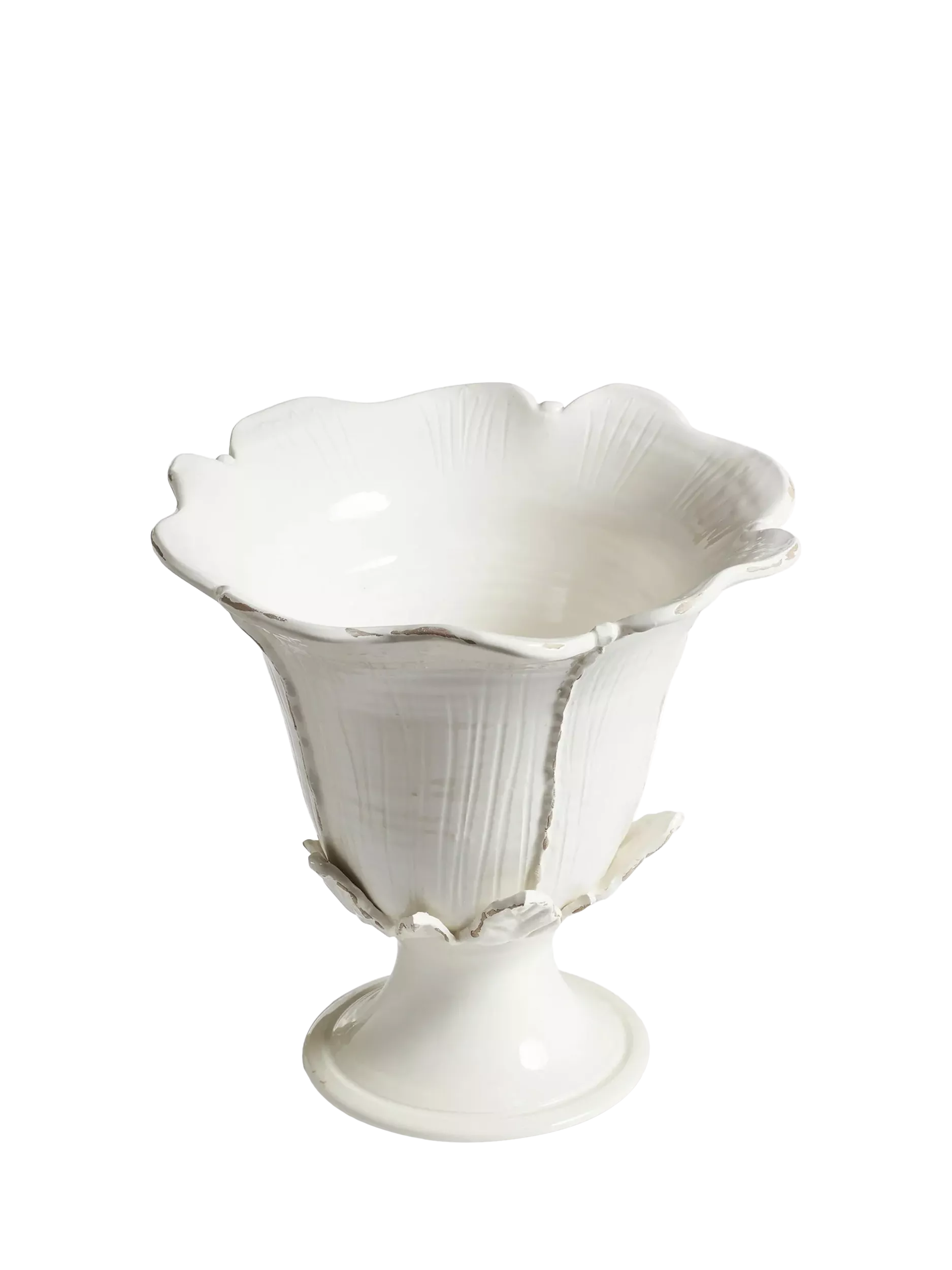 OKA Pampe low footed petal ceramic vase H42cm (British brand)