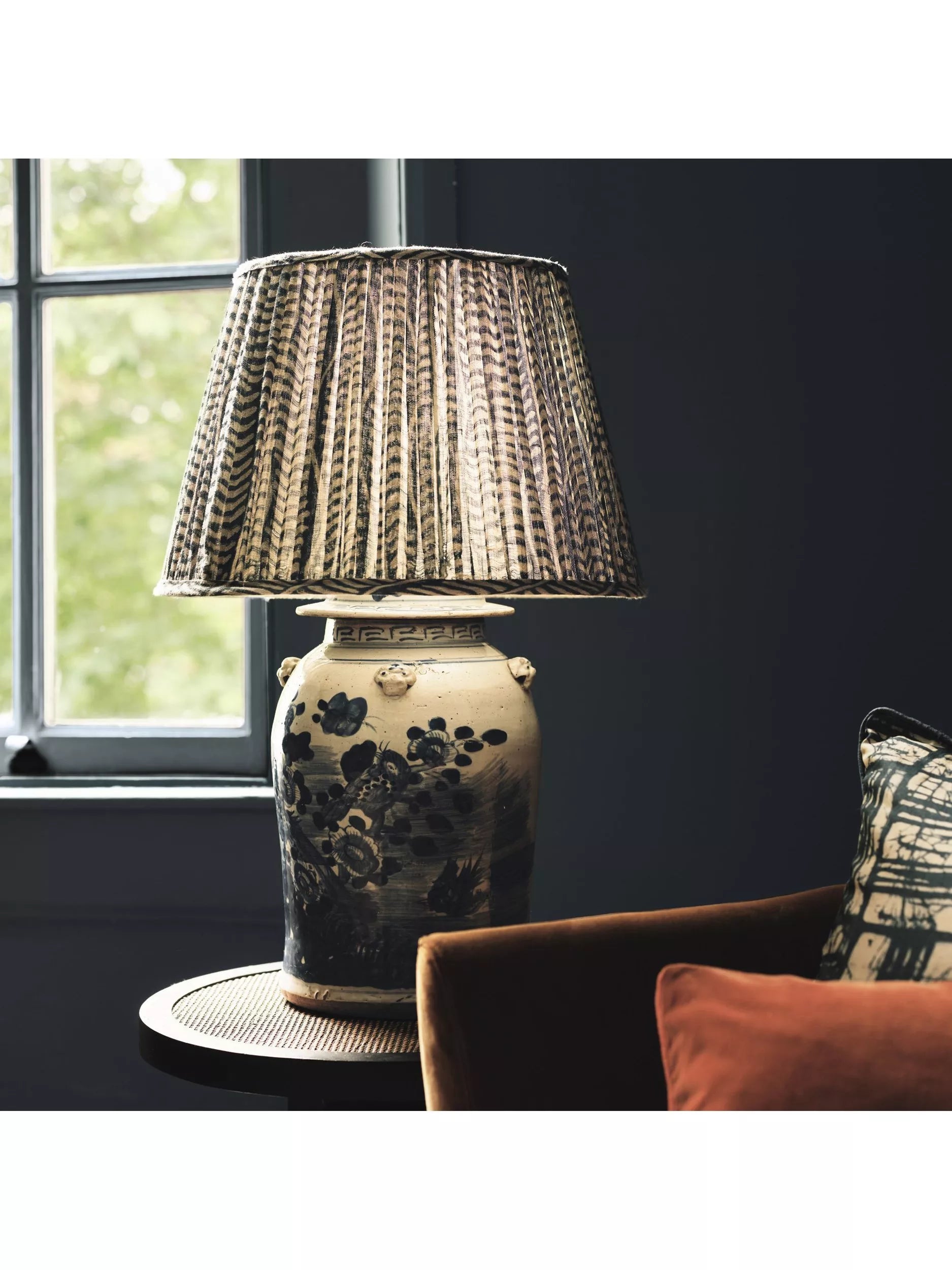 OKA ceramic table lamp base blue (British brand)