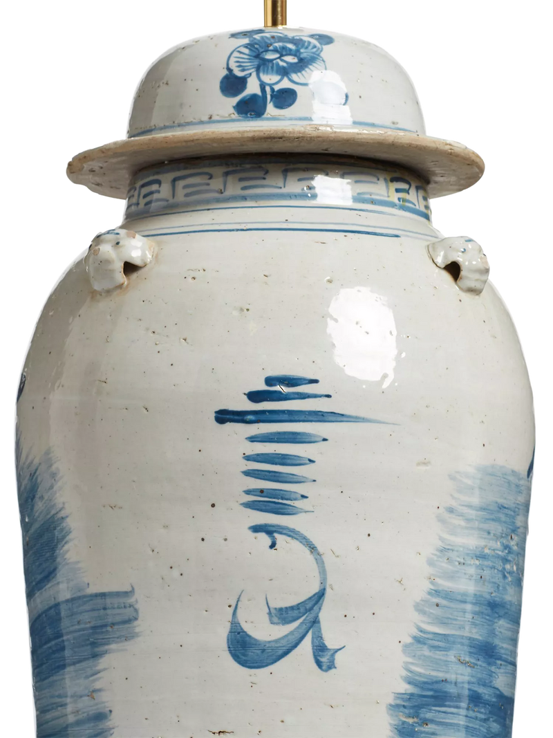 OKA ceramic table lamp base blue (British brand)