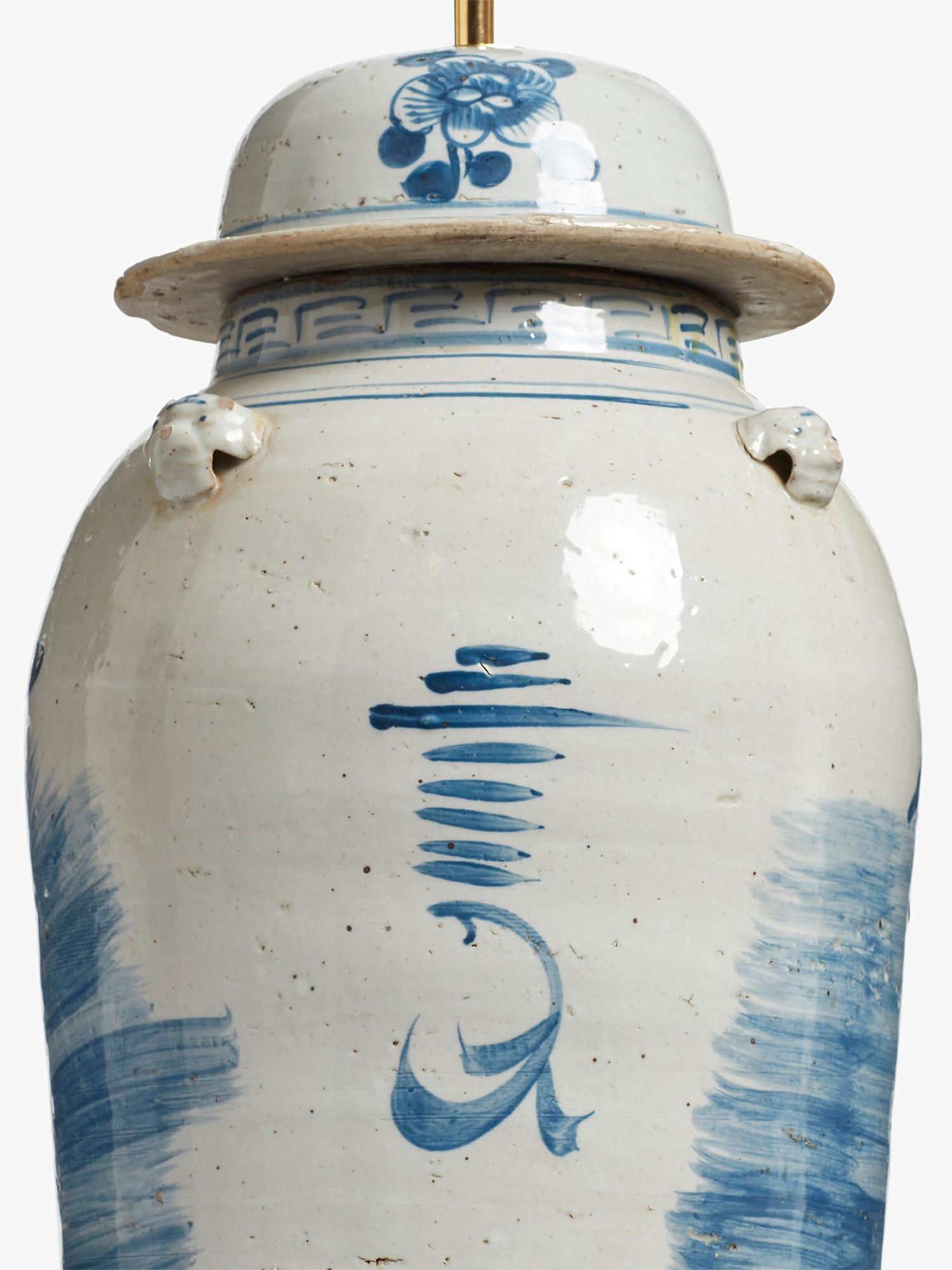 OKA ceramic table lamp base blue (British brand)
