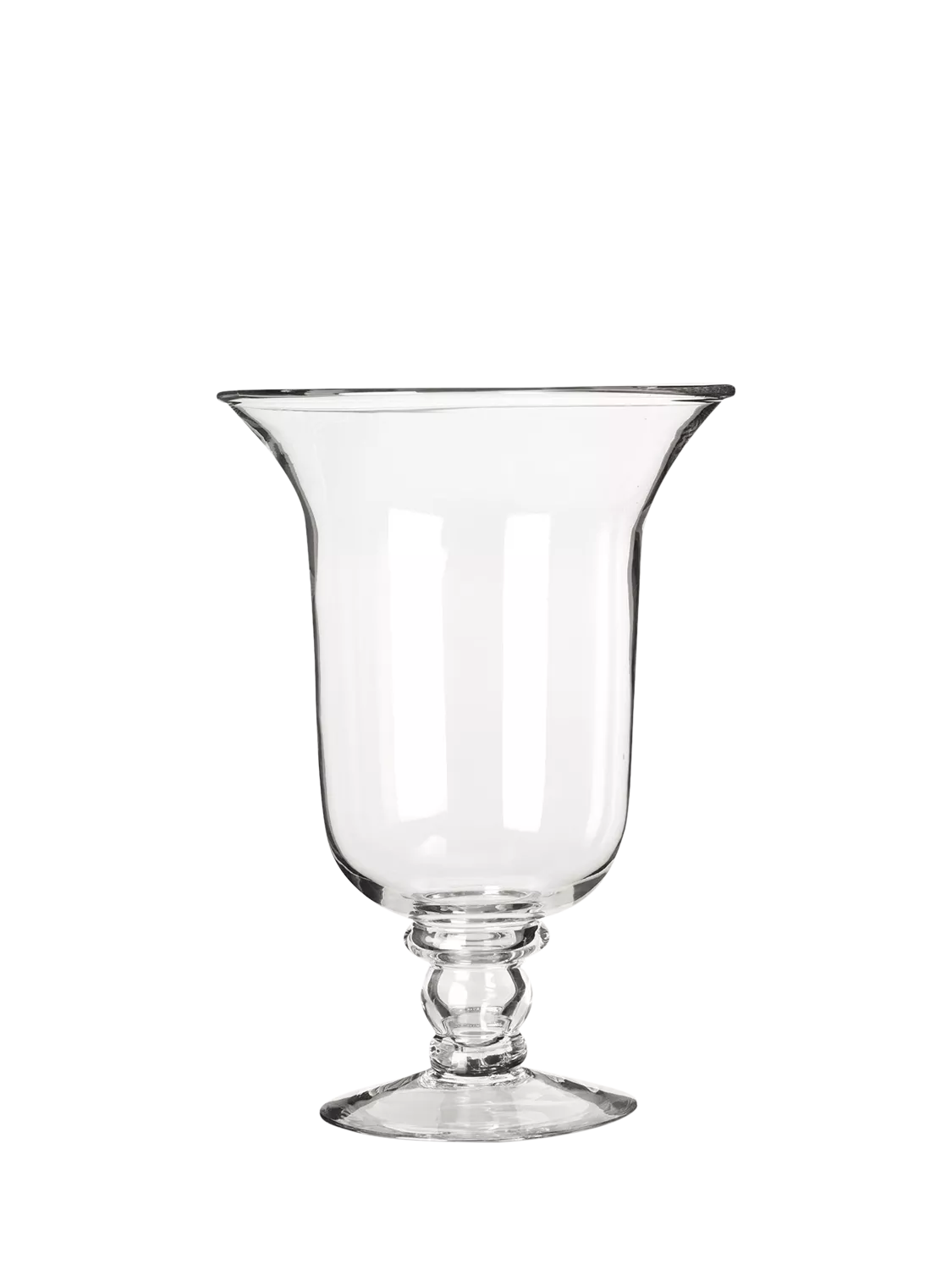 OKA Glass Hurricane Lamp Vase Clear 30cm, imported from the UK