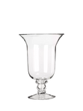 OKA Glass Hurricane Lamp Vase Clear 30cm, imported from the UK