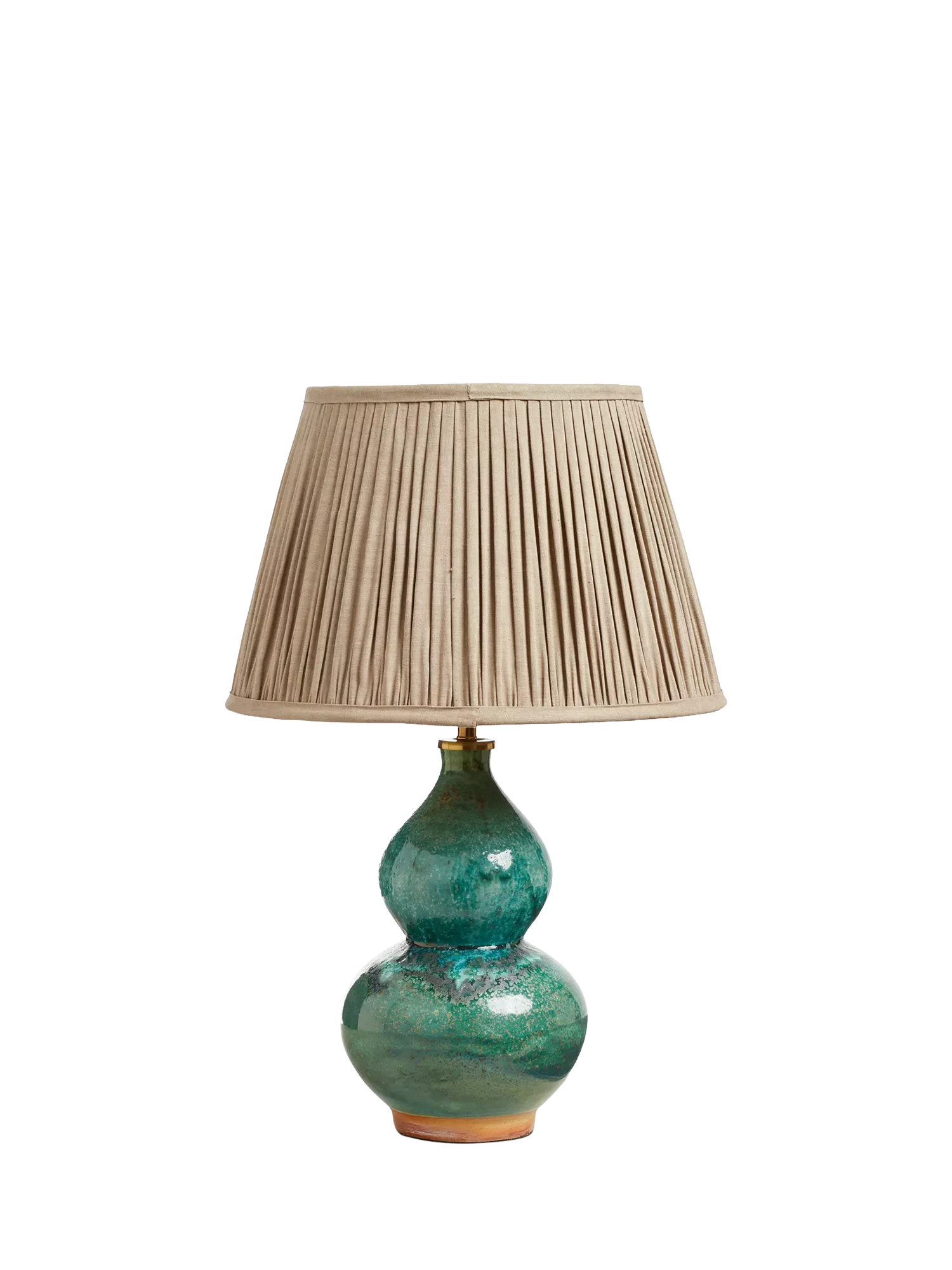 OKA nephrite ceramic table lamp base antique green (British brand)
