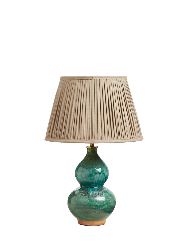 OKA nephrite ceramic table lamp base antique green (British brand)
