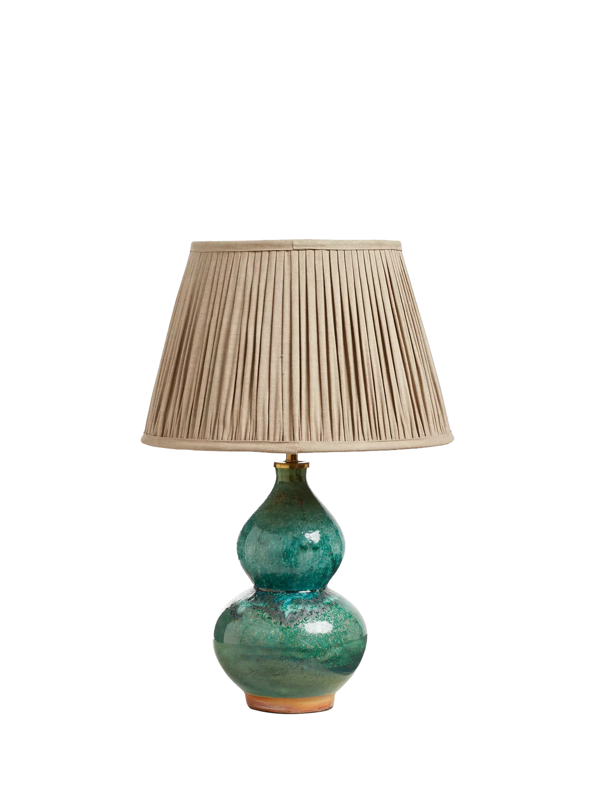 OKA nephrite ceramic table lamp base antique green (British brand)