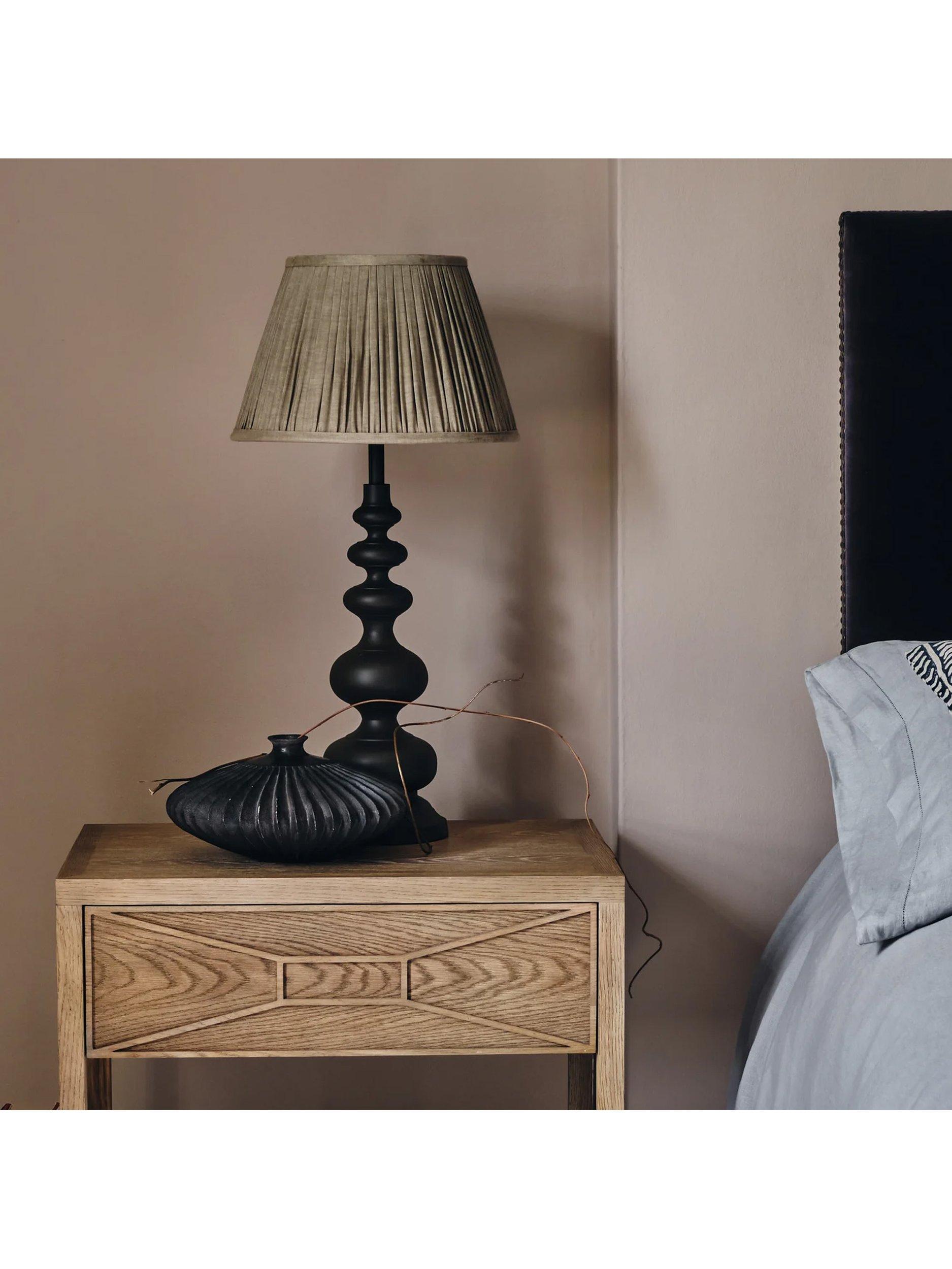 OKA Persephone table lamp base antique grey (British brand)
